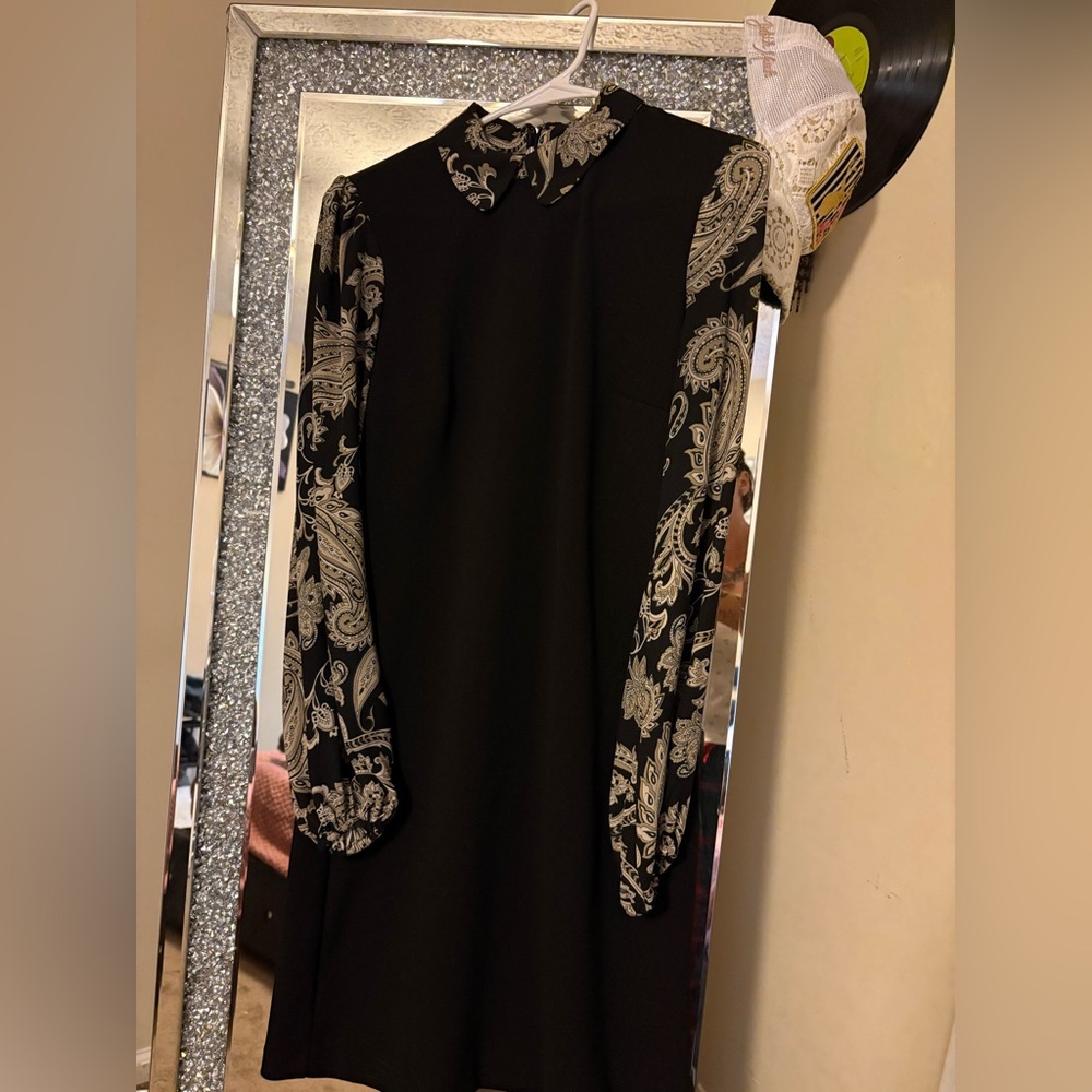 Tommy Hilfiger Black and White Long Sleeve Dress